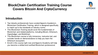 BlockChain Training Course | CrptoCurrency & Blcokchain Certification Online Cou