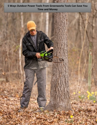 5 Ways Outdoor Power Tools From Greenworks Tools Can Save You Time and Money