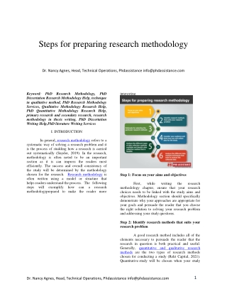 Steps for Preparing Research Methodology - Phdassistance