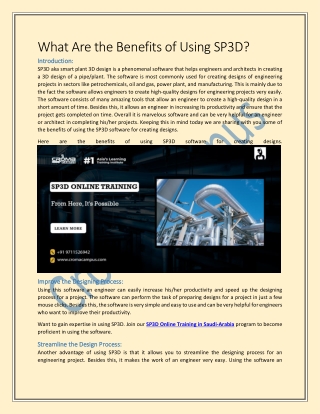 What Are the Benefits of Using SP3D