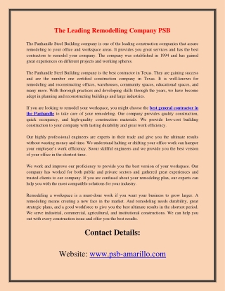 The Leading Remodelling Company PSB