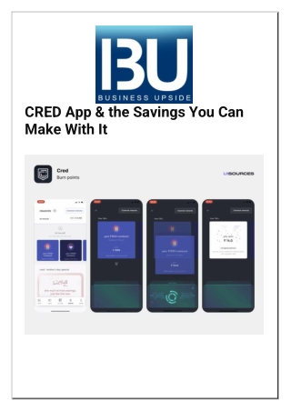 1 CRED App & the Savings You Can Make With It
