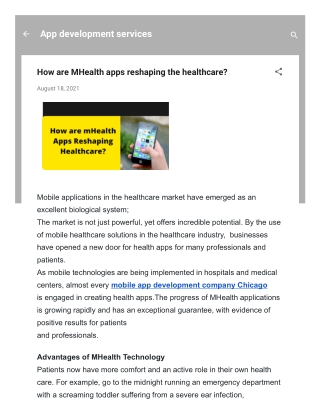 How are MHealth apps reshaping the healthcare_