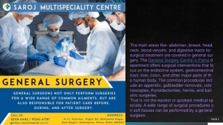 BEST GENERAL SURGERY CENTRE IN PATNA: SAROJ MULTISPECIALITY CENTRE