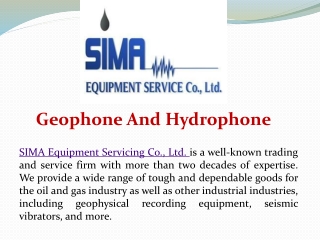 Geophone And Hydrophone