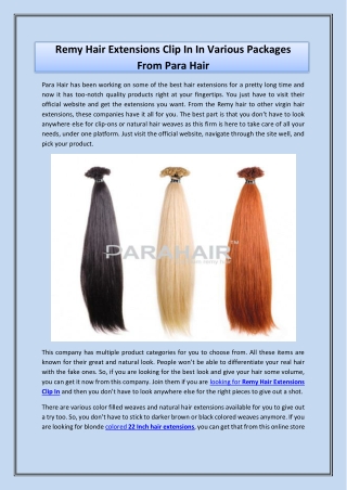 Remy Hair Extensions Clip In In Various Packages From Para Hair