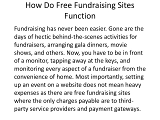 Free fundraising sites