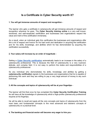 Is a Certificate in Cyber Security worth it- Careerera
