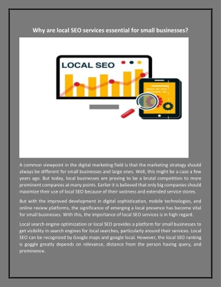 Why are local SEO services essential for small businesses