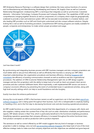 ERP - What's all of it about?