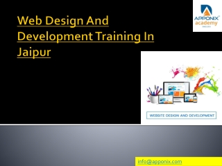 Web Design And Development Training In Jaipur  PPT