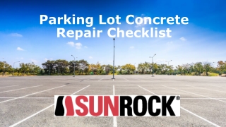 Parking Lot Concrete Repair Checklist