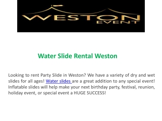 Water Slide Rental Weston