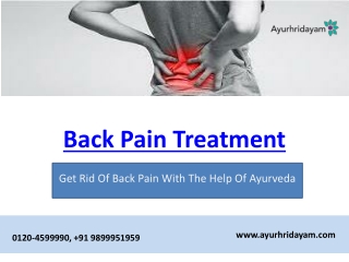 Back pain treatment in Noida by Ayurveda.