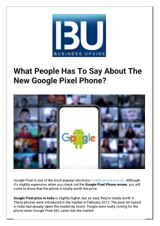 1 What People Has To Say About The New Google Pixel Phone