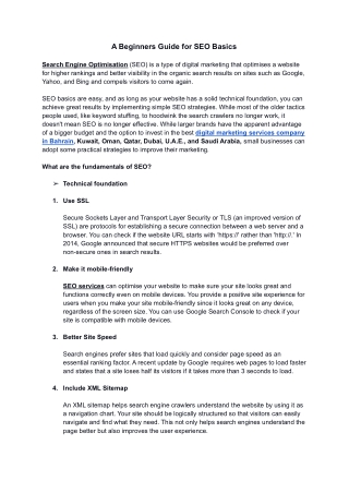 SEO 101- A Beginners Guide to Basics