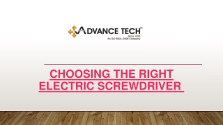 Choosing the Right Electric Screwdriver 