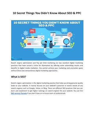 10 Secret Things You Didn't Know About SEO & PPC