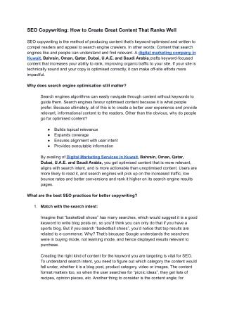 SEO Copywriting-How to Write Compelling Content That Ranks Well