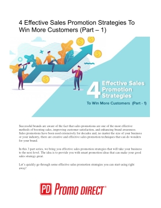 4 Effective Sales Promotion Strategies To Win More Customers (Part - 1)
