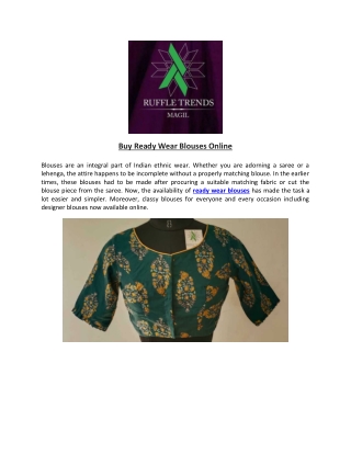 Buy Ready Wear Blouses Online