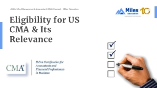 Eligibility for US CMA & Its Relevance