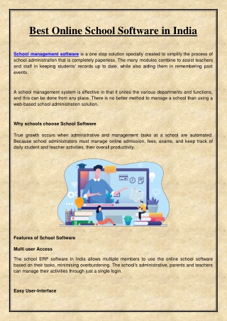 Best Online School Software in India