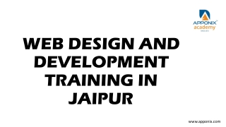 WEB DESIGN AND DEVELOPMENT TRAINING IN JAIPUR BY APPONIX