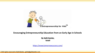 Entrepreneurship for Kids Program By Galit Zamler