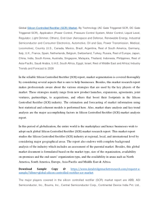 Silicon Controlled Rectifier (SCR) Market