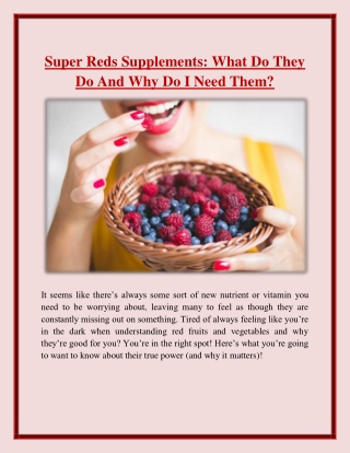 Super Reds Supplements What Do They Do And Why Do I Need Them