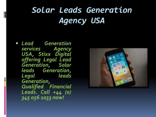 Solar Leads Generation Agency USA