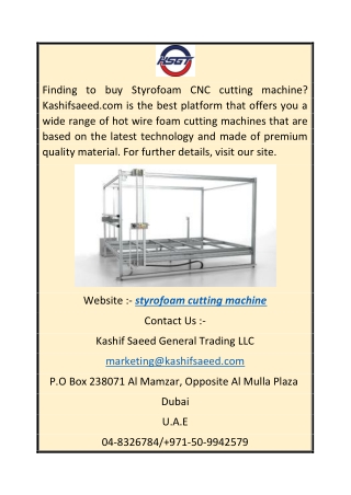 Styrofoam Cutting Machine  Kashifsaeed.com