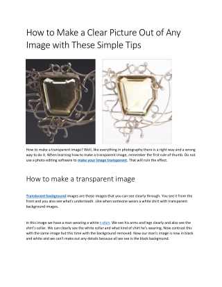 How to Make a Clear Picture Out of Any Image with These Simple Tips