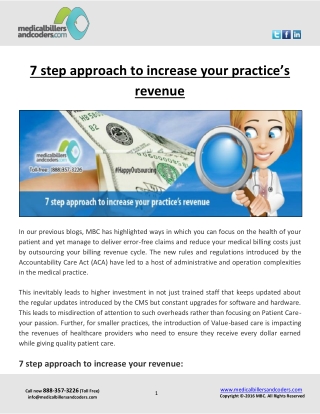 7 step approach to increase your practice’s revenue