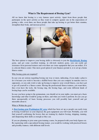 What is The Requirement of Boxing Gym