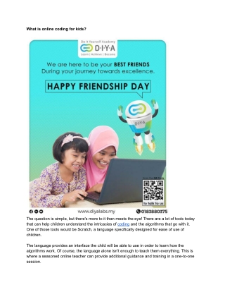 What is online coding for kids