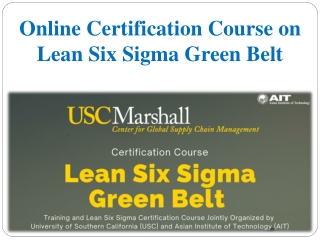 Online Certification Course on Lean Six Sigma Green Belt