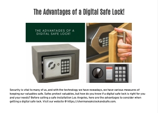 The Advantages of a Digital Safe Lock!
