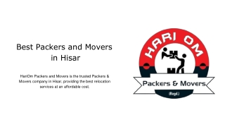 Best Packers and Movers in Hisar - Trusted Packers and Movers in Hisar