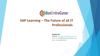 SAP Learning Benefits