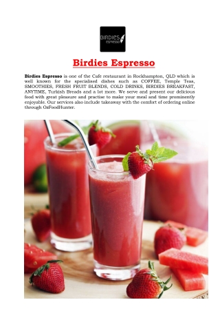 5% Off - Birdies Espresso Rockhampton Menu, QLD
