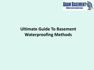 Ultimate Guide To Basement Waterproofing Methods