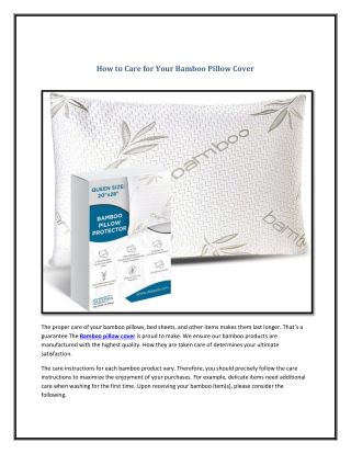 How to Care for Your Bamboo Pillow Cover