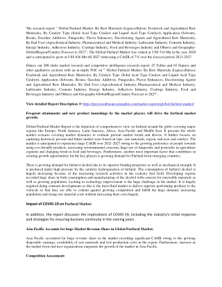 Furfural Market Competitive Intelligence Research Report