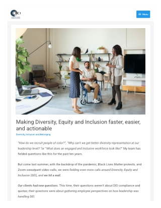 Making Diversity, Equity and Inclusion faster, easier, and actionable