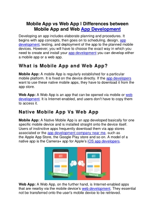 Mobile App vs Web App