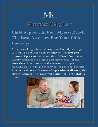 Looking for a Child Support In Fort Myers | Marquez Kelly Law