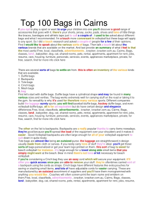 Top 100 Bags in Cairns