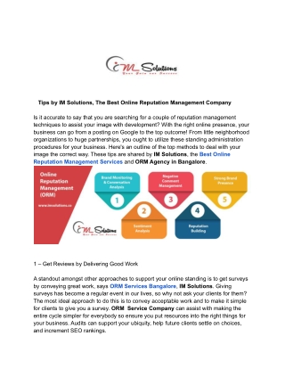 Tips by IM Solutions, The Best Online Reputation Management Company
